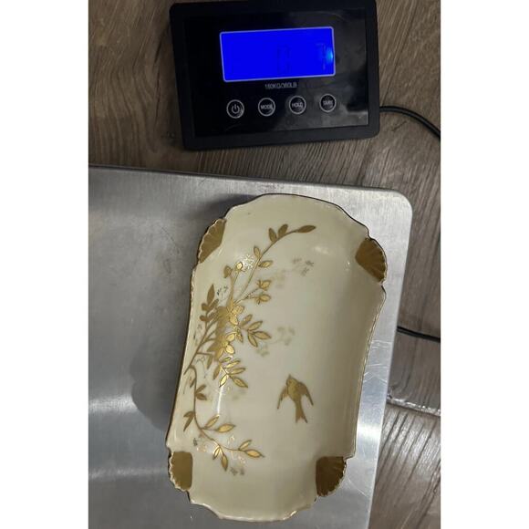 Antique Haviland Limoges France Rectangular White Gold Tray Bird Shells 1889 - Picture 15 of 15